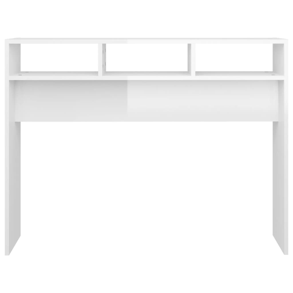 konsolbord 105x30x80 cm konstrueret træ hvid højglans