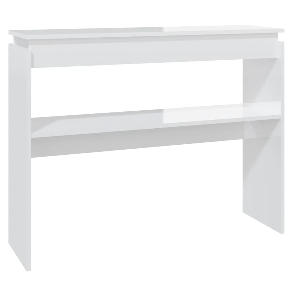 konsolbord 102x30x80 cm konstrueret træ hvid højglans