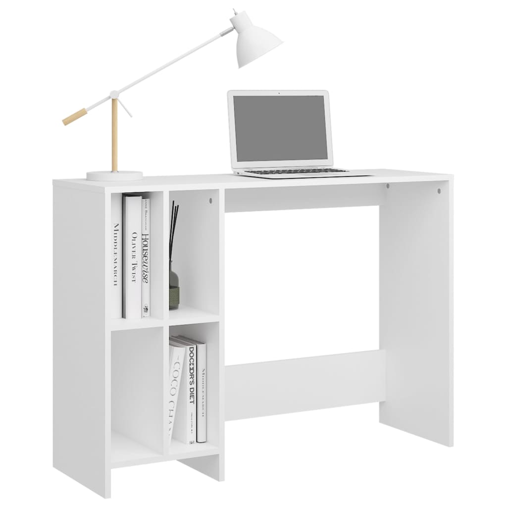 skrivebord 102,5x35x75 cm konstrueret træ hvid