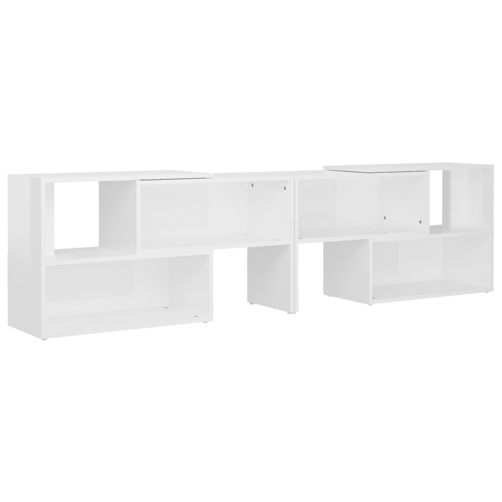 tv-skab 149x30x52 cm konstrueret træ hvid højglans
