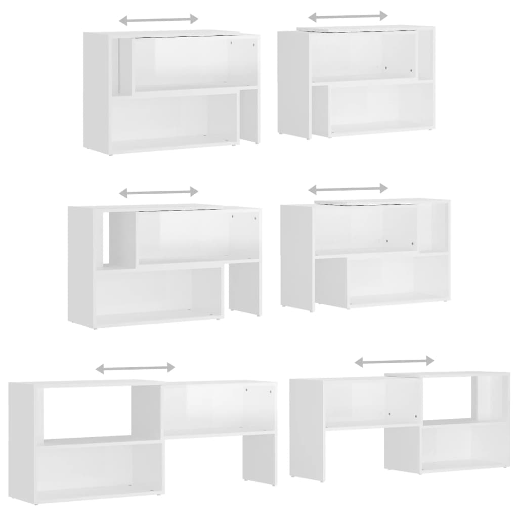 tv-skab 149x30x52 cm konstrueret træ hvid højglans