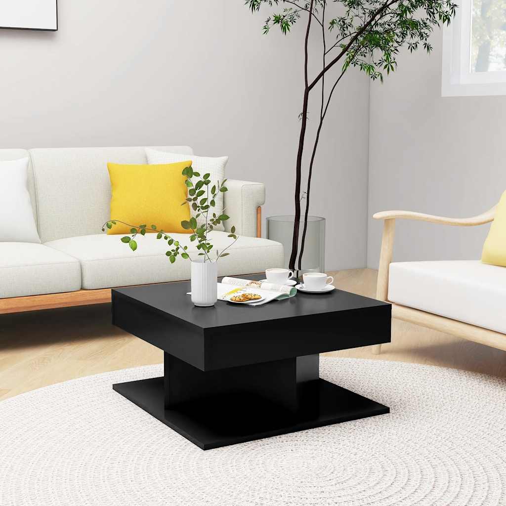 sofabord 57x57x30 cm konstrueret træ sort