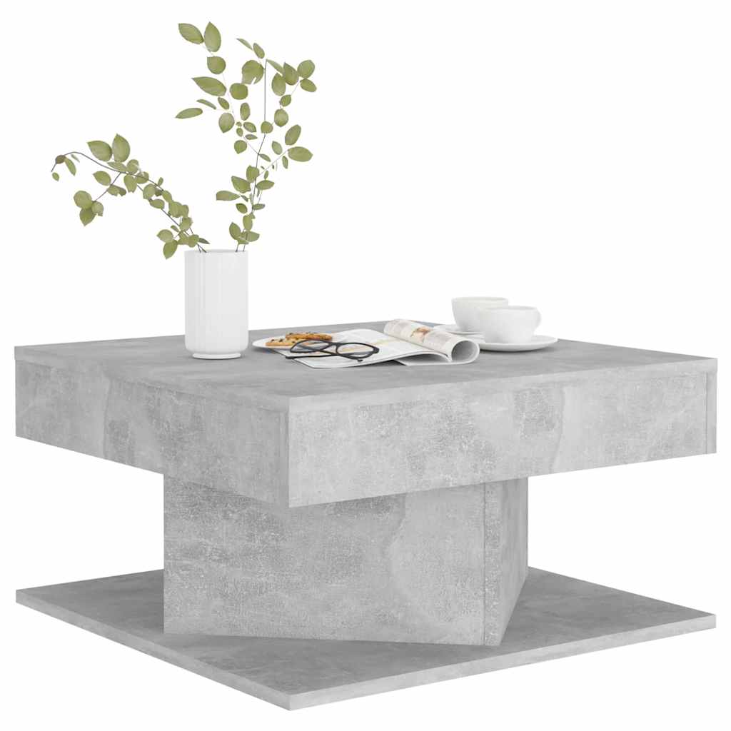sofabord 57x57x30 cm konstrueret træ betongrå