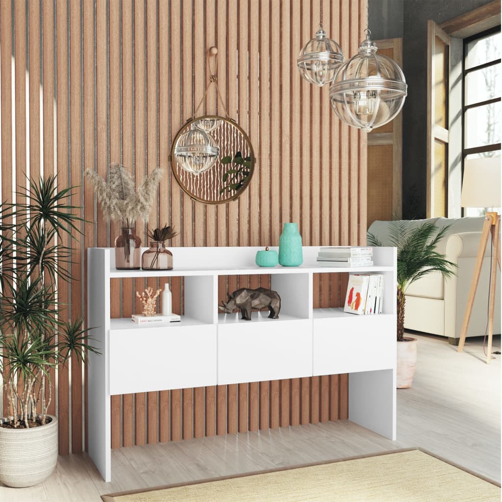 skænk 105x30x70 cm konstrueret træ hvid