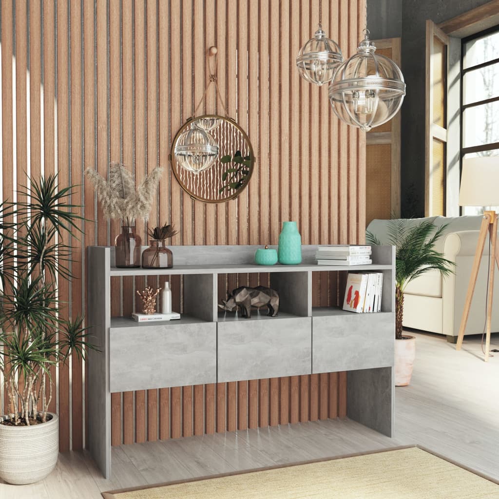 skænk 105x30x70 cm konstrueret træ betongrå