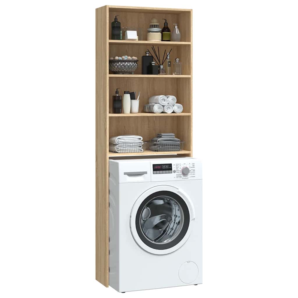 vaskemaskineskab 64x24x190 cm sonoma-eg