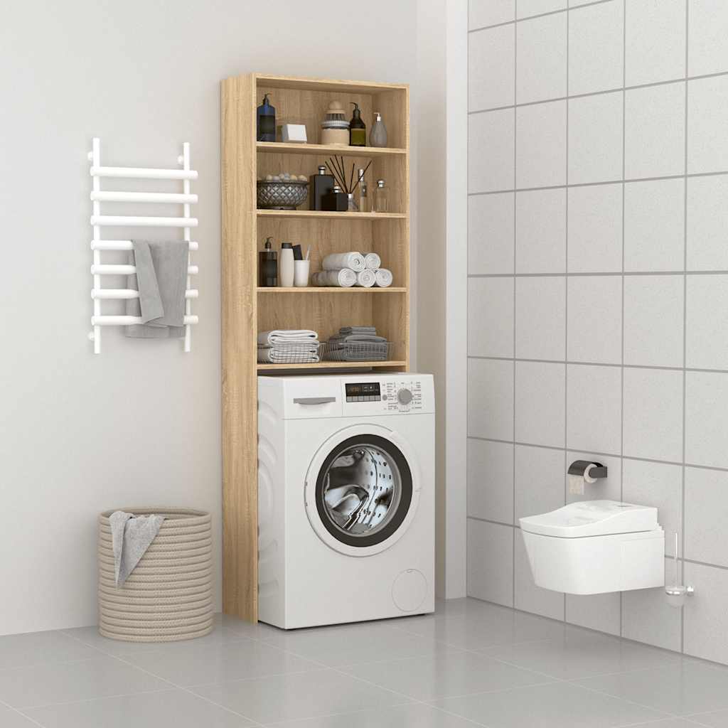 vaskemaskineskab 64x24x190 cm sonoma-eg