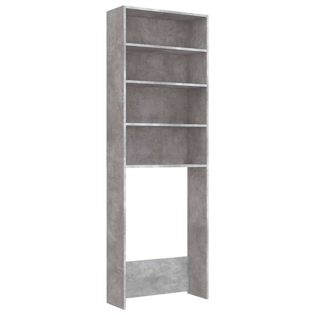 badeværelsesskab til vaskemaskine 64x24x190 cm betongrå
