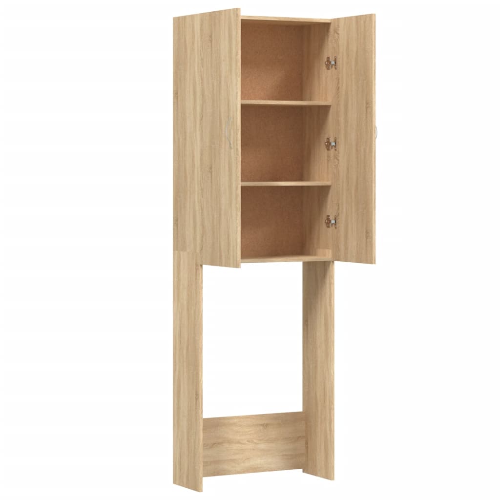 vaskemaskineskab 64x25,5x190 cm sonoma-eg