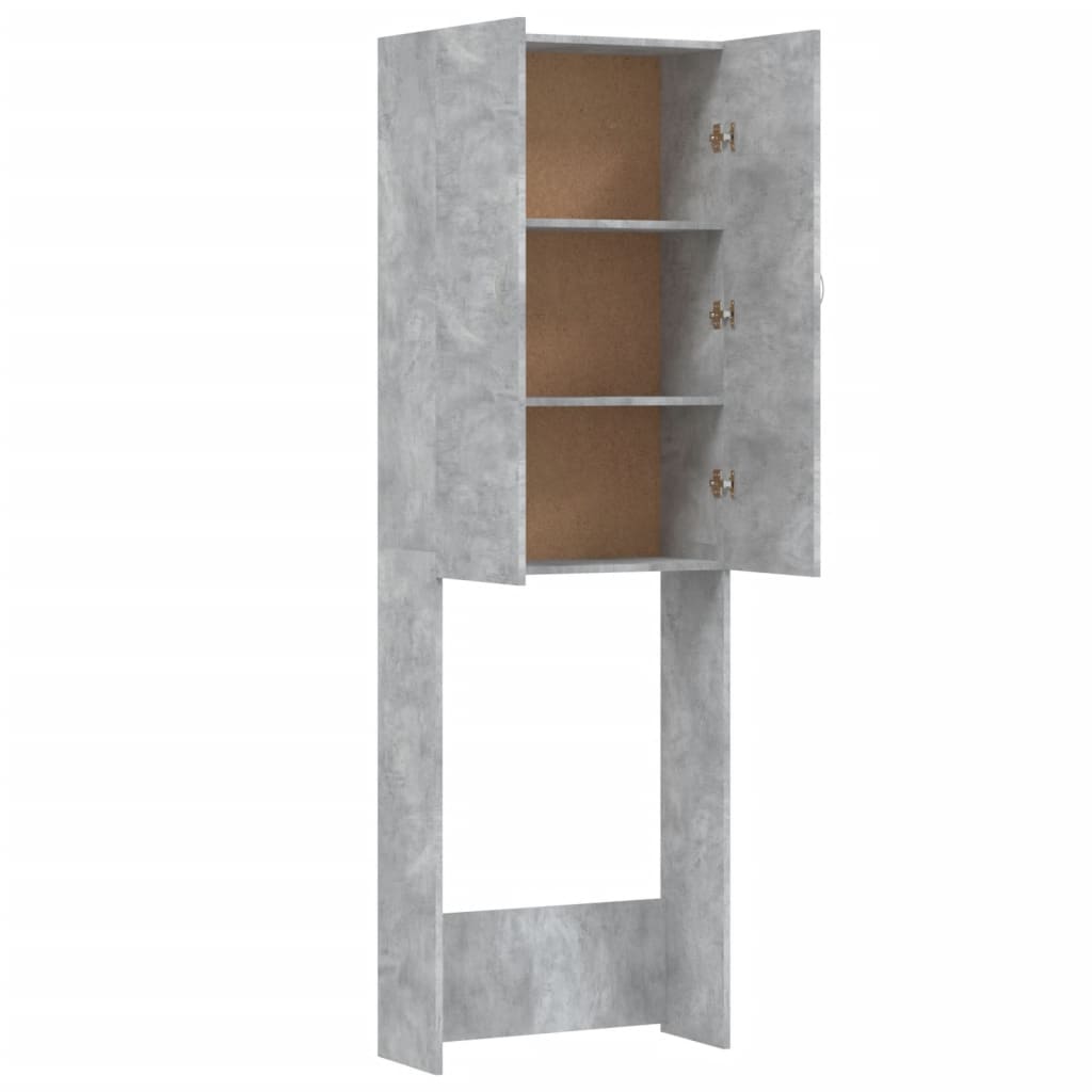 vaskemaskineskab 64x25,5x190 cm betongrå