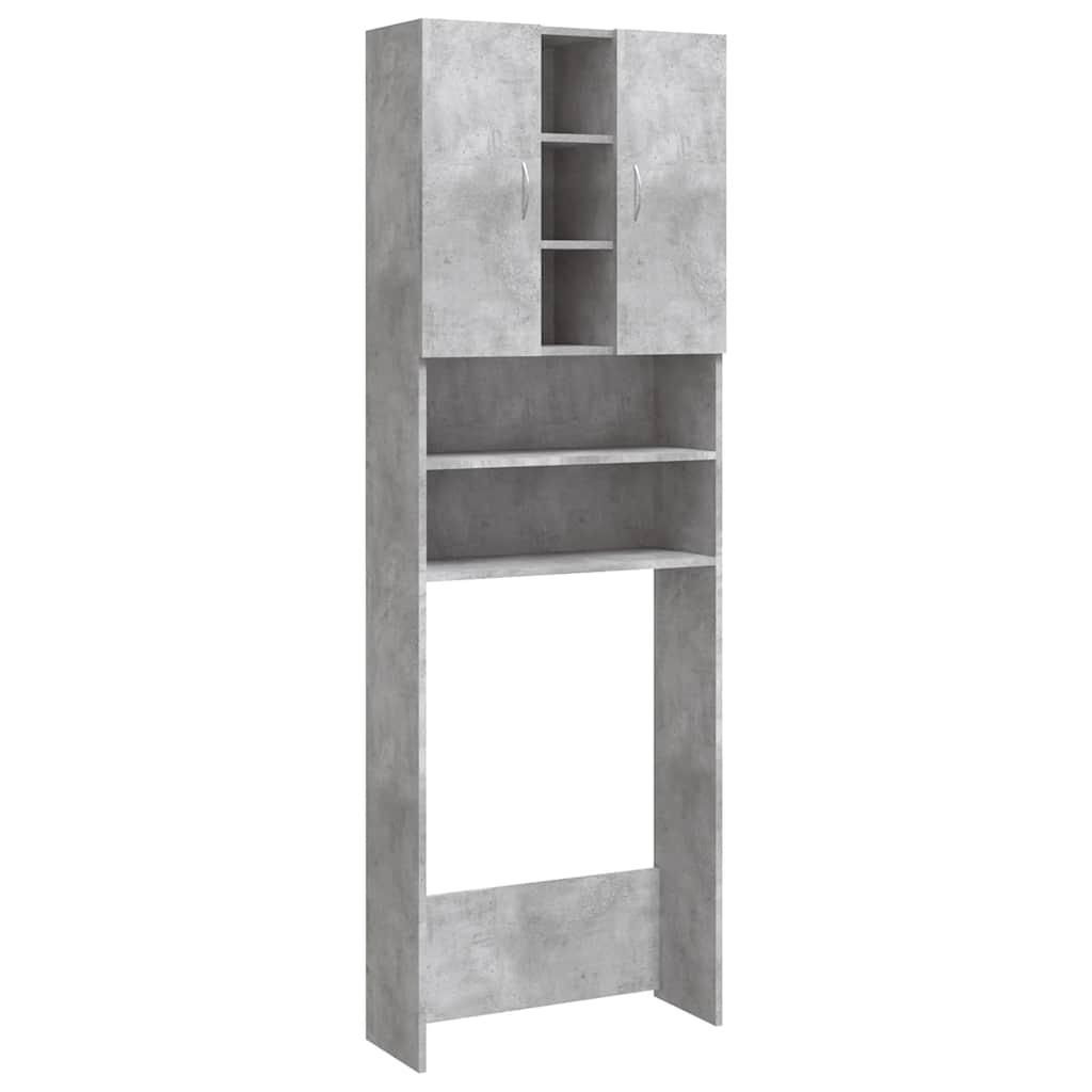 vaskemaskineskab 64x25,5x190 cm betongrå