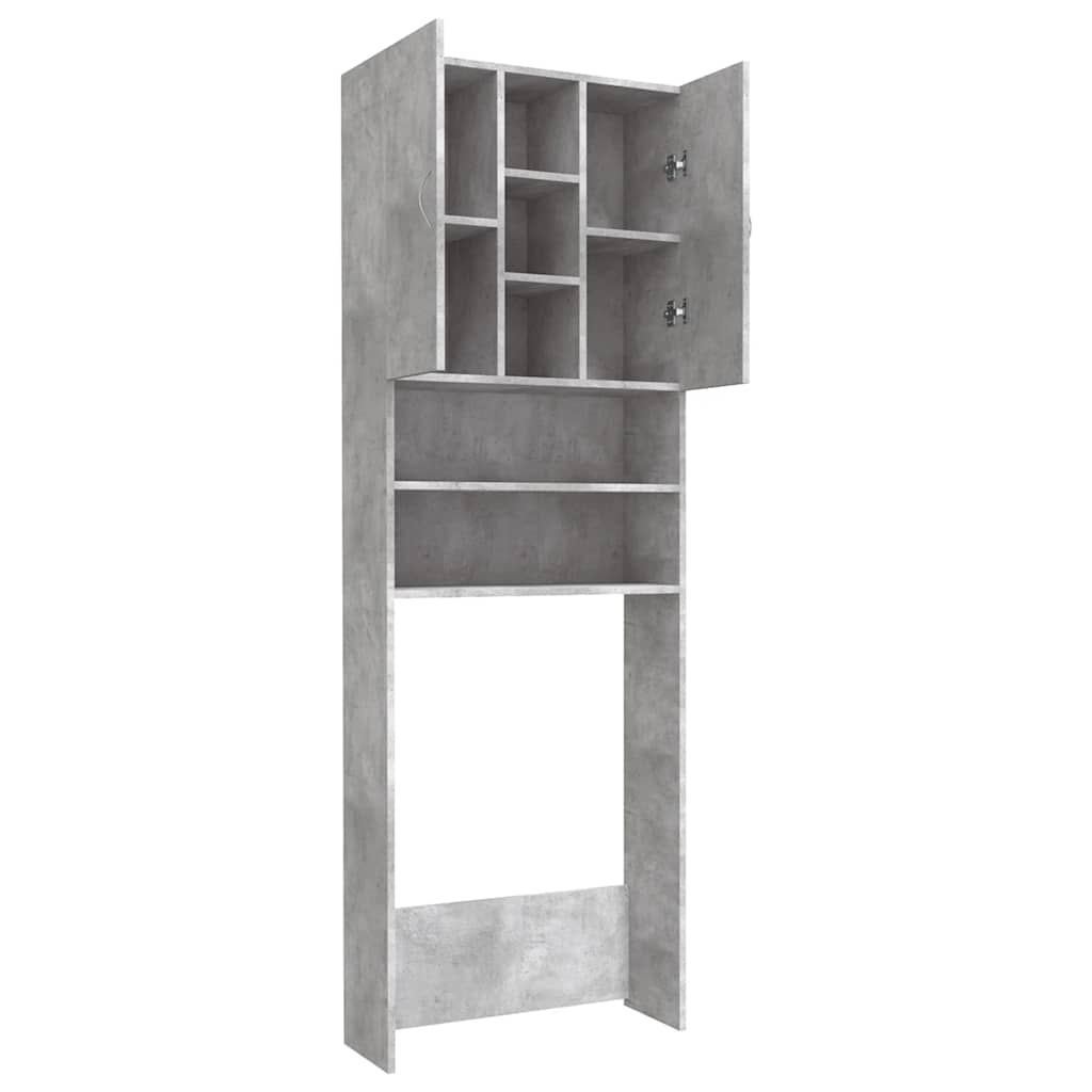 vaskemaskineskab 64x25,5x190 cm betongrå