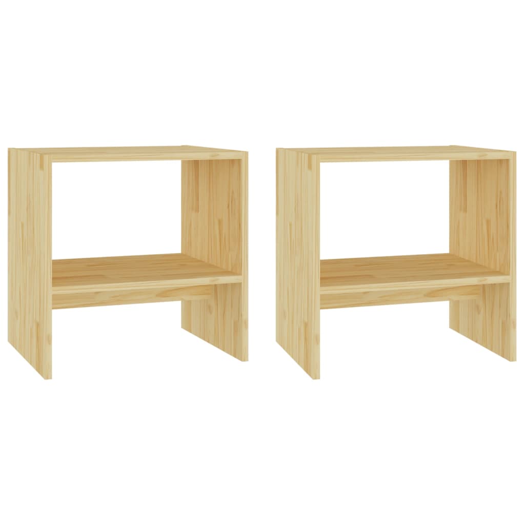 sengeborde 2 stk. 40x30,5x40 cm massivt fyrretræ