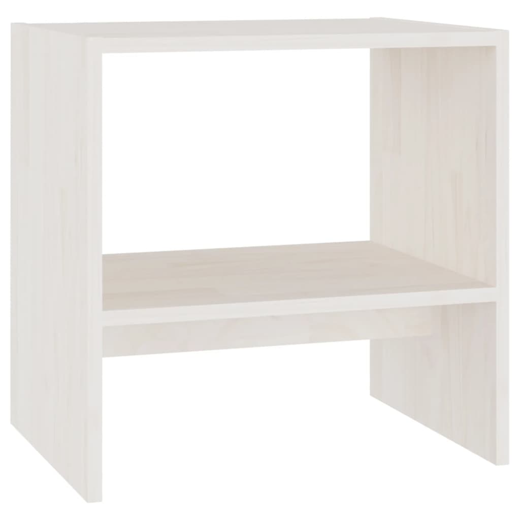 sengeskab 40x30,5x40 cm massivt fyrretræ hvid