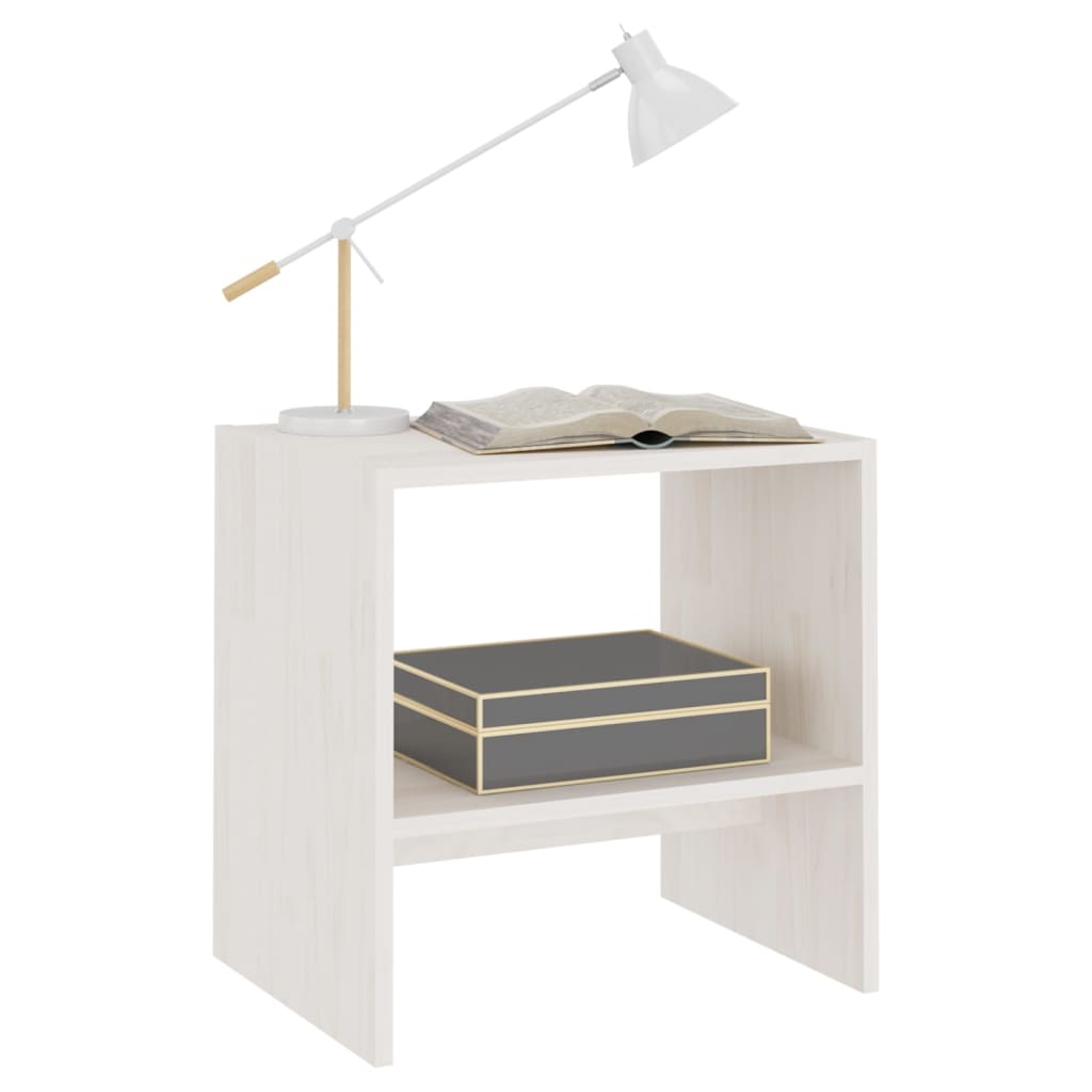 sengeskab 40x30,5x40 cm massivt fyrretræ hvid