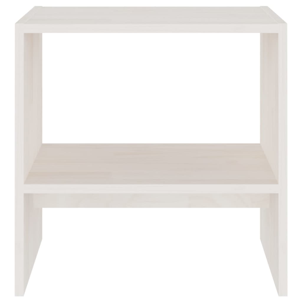 sengeskabe 2 stk. 40x30,5x40 cm massivt fyrretræ hvid