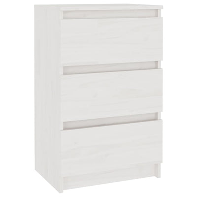 sengebord 40x29,5x64 cm massivt fyrretræ hvid