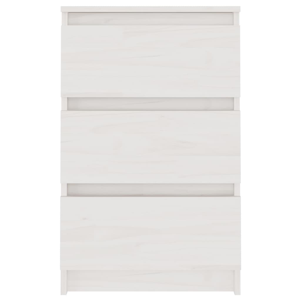 sengebord 40x29,5x64 cm massivt fyrretræ hvid