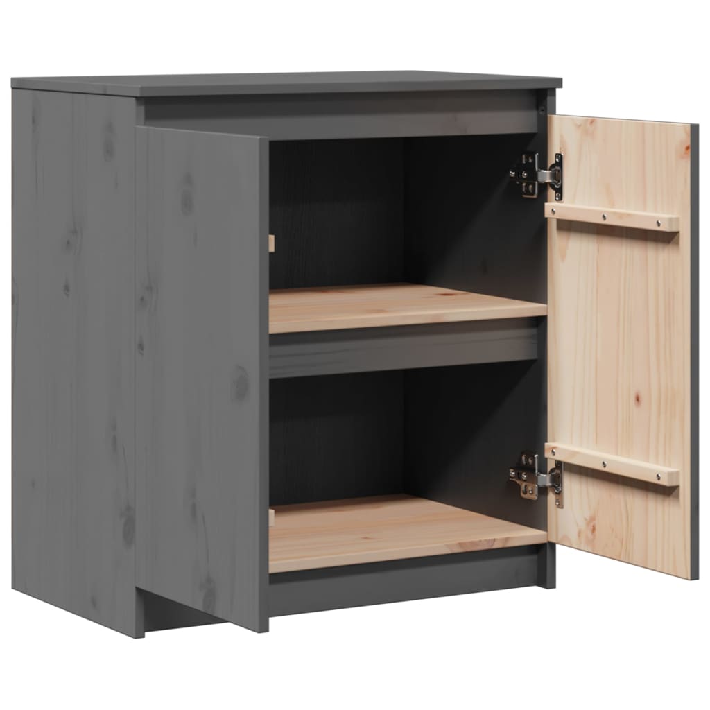 skab 60x36x65 cm massivt fyrretræ grå