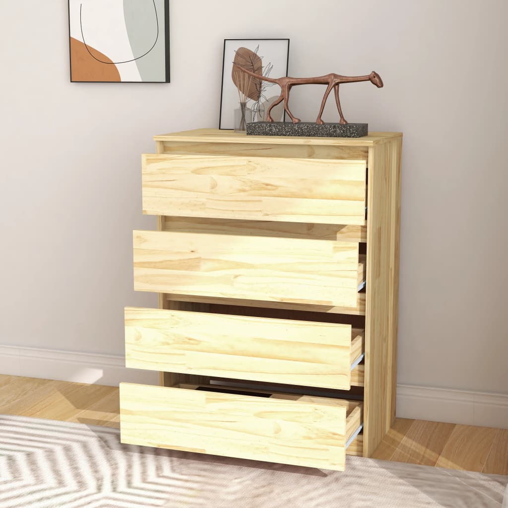kommode 60x36x84 cm massivt fyrretræ