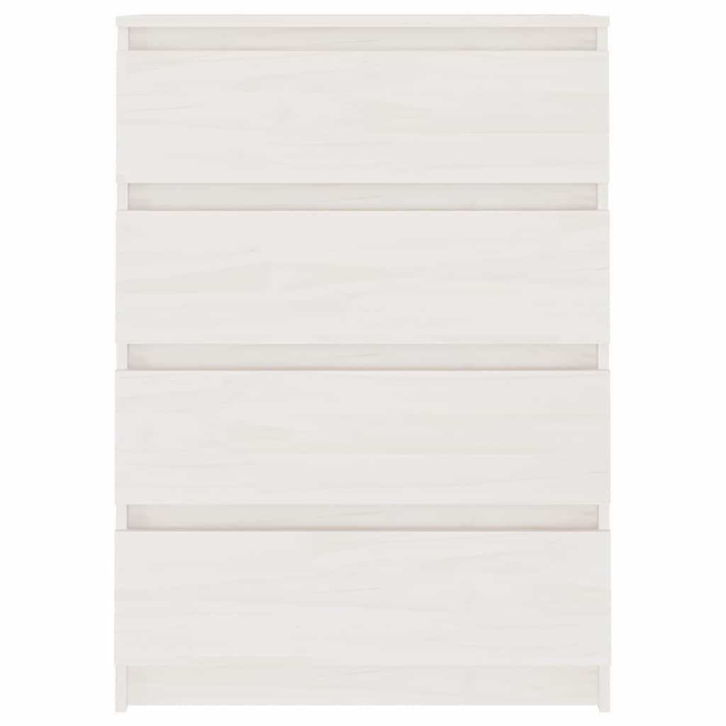 kommode 60x36x84 cm massivt fyrretræ hvid