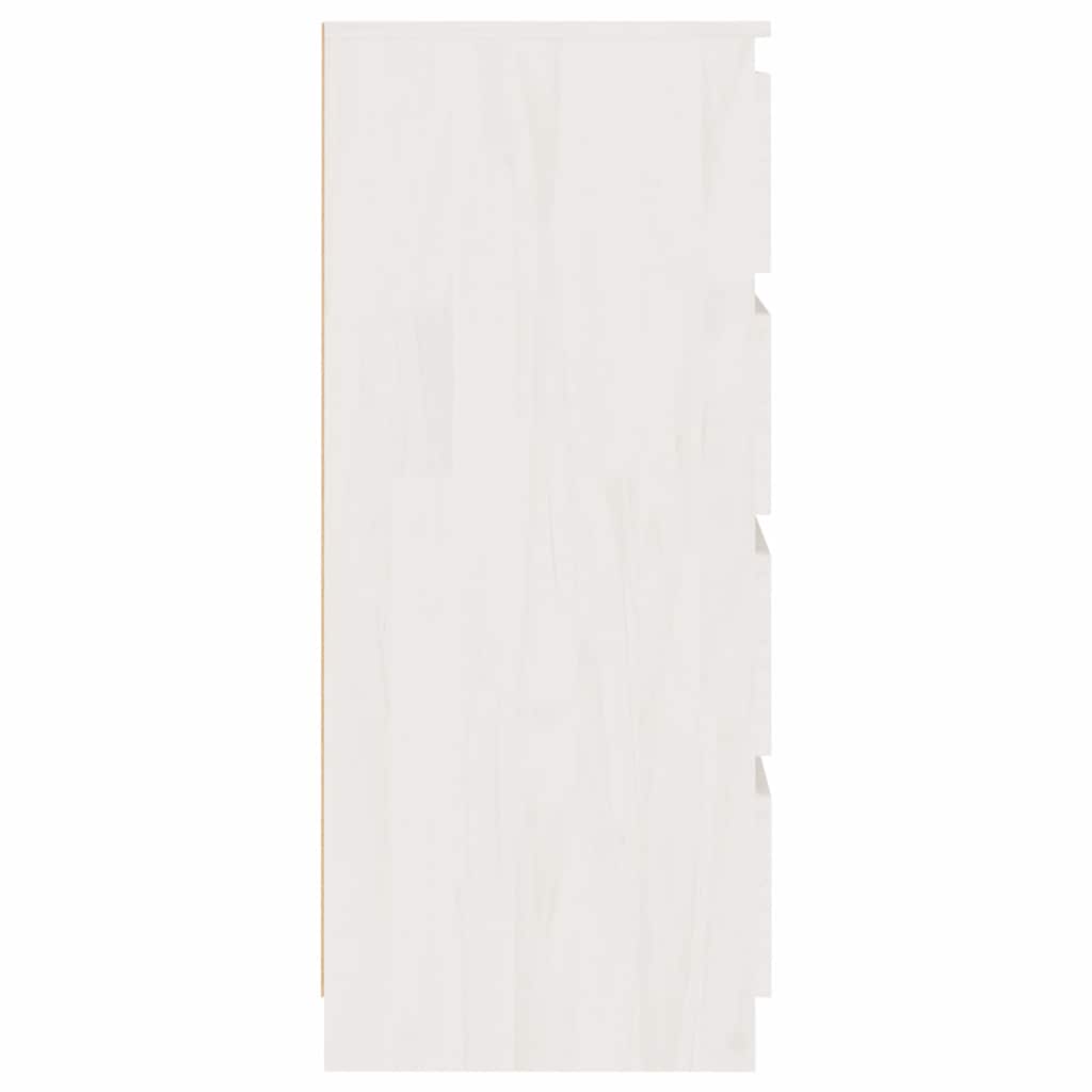 kommode 60x36x84 cm massivt fyrretræ hvid