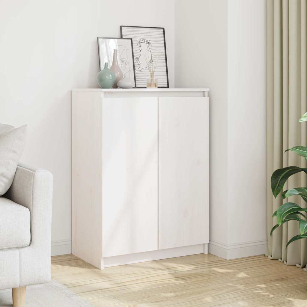 skænk 60x36x84 cm massivt fyrretræ hvid