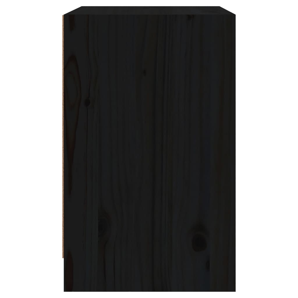 sengeskabe 2 stk. 40x31x50 cm massivt fyrretræ sort