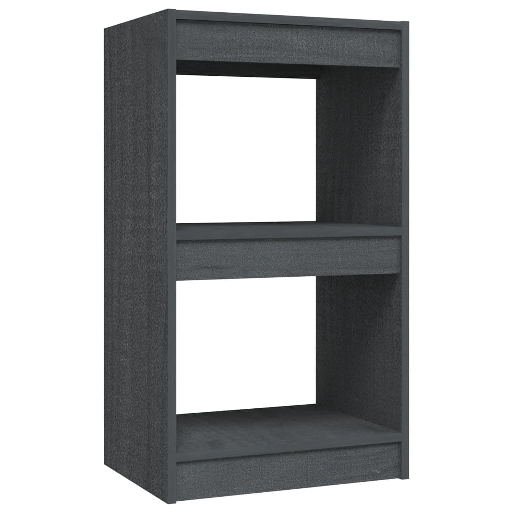 bogreol 40x30x71,5 cm massivt fyrretræ grå