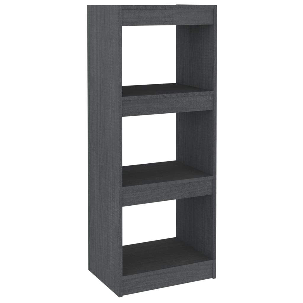 bogskab/rumdeler 40x30x103,5 cm massivt fyrretræ grå