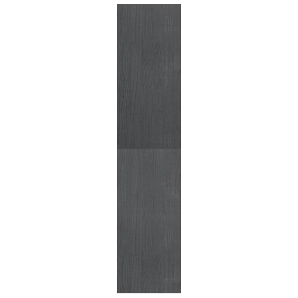 bogreol/rumdeler 40x30x135,5 cm massivt fyrretræ grå