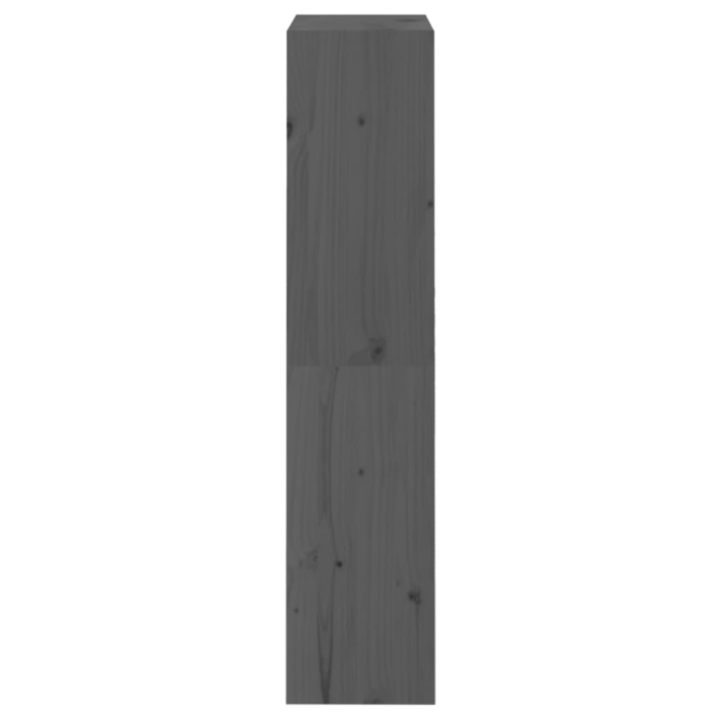 bogreol/rumdeler 60x30x135,5 cm massivt fyrretræ grå