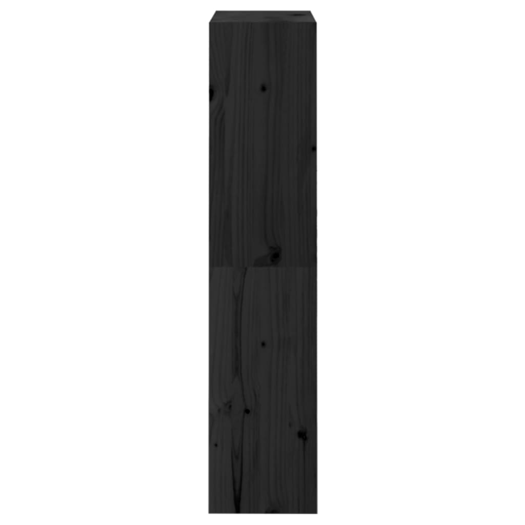 bogreol/rumdeler 60x30x135,5 cm massivt fyrretræ sort