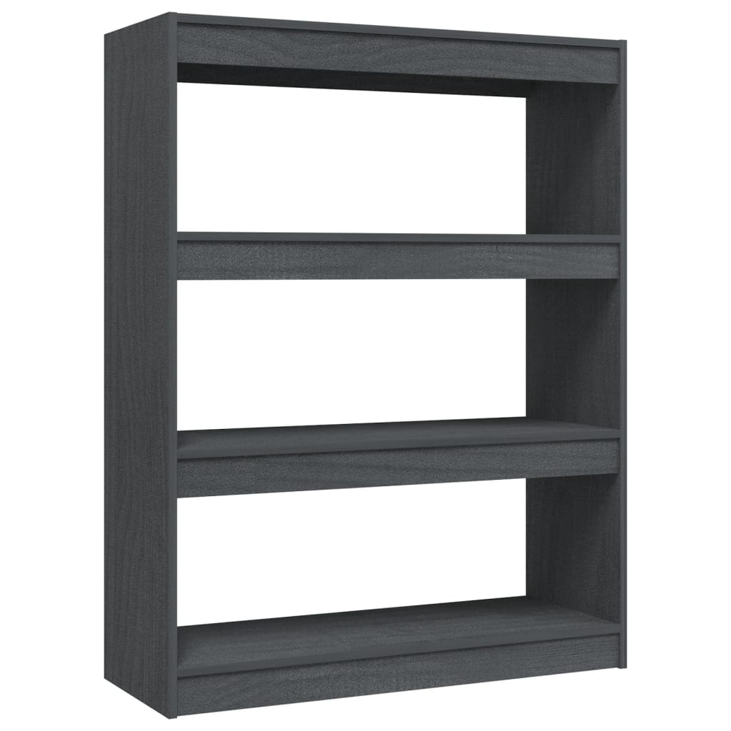 bogreol/rumdeler 100x30x103 cm massivt fyrretræ grå