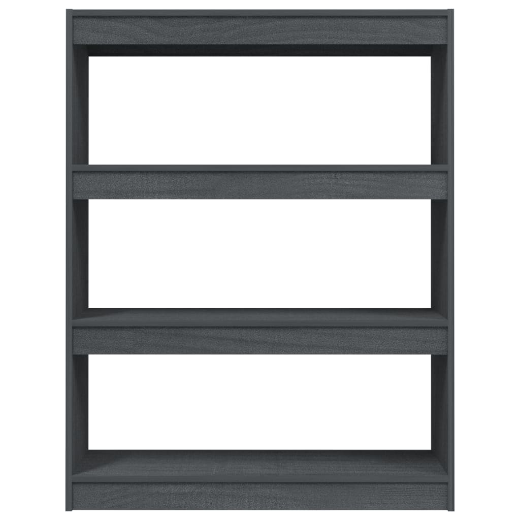 bogreol/rumdeler 100x30x103 cm massivt fyrretræ grå