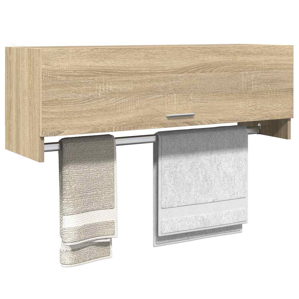 garderobeskab 100x32,5x35 cm konstrueret træ sonoma-eg