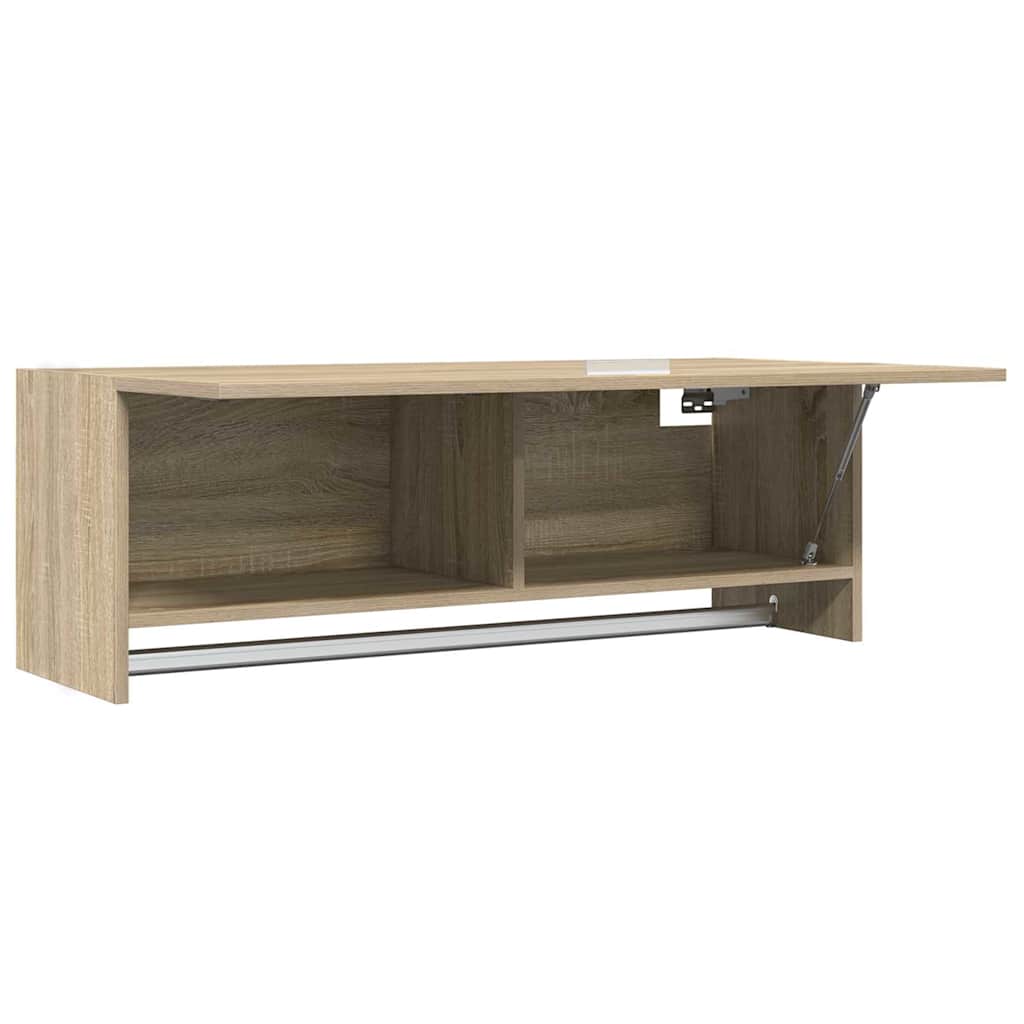 garderobeskab 100x32,5x35 cm konstrueret træ sonoma-eg