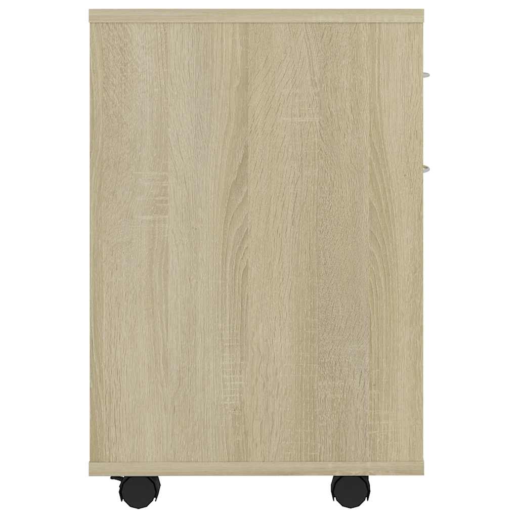 skab med hjul 45x38x54 cm konstrueret træ sonoma-eg