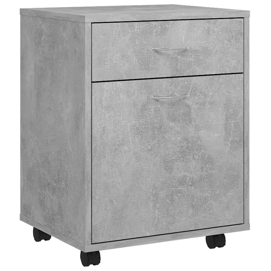 rulleskab 45x38x54 cm konstrueret træ betongrå