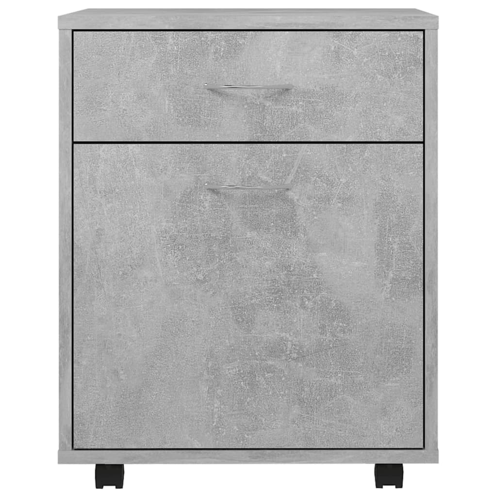 rulleskab 45x38x54 cm konstrueret træ betongrå