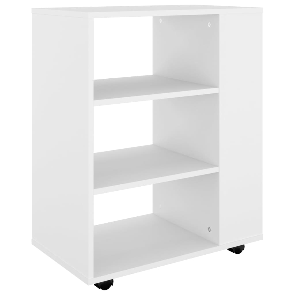 rulleskab 60x35x75 cm konstrueret træ hvid