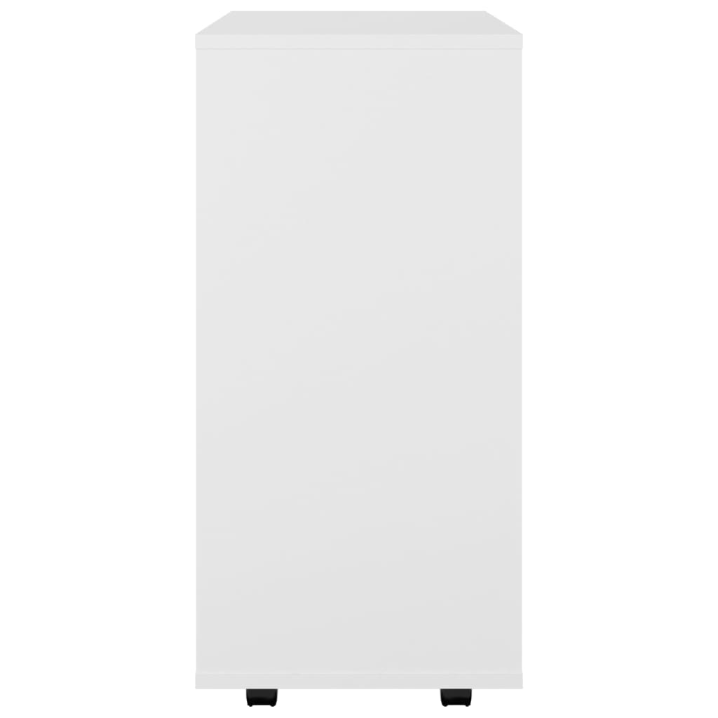 rulleskab 60x35x75 cm konstrueret træ hvid
