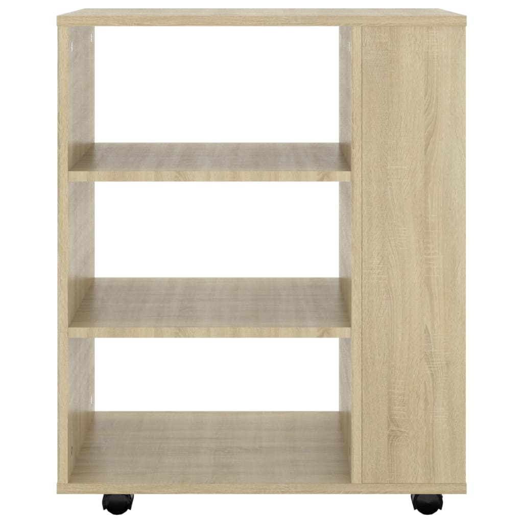 skab med hjul 60x35x75 cm konstrueret træ sonoma-eg