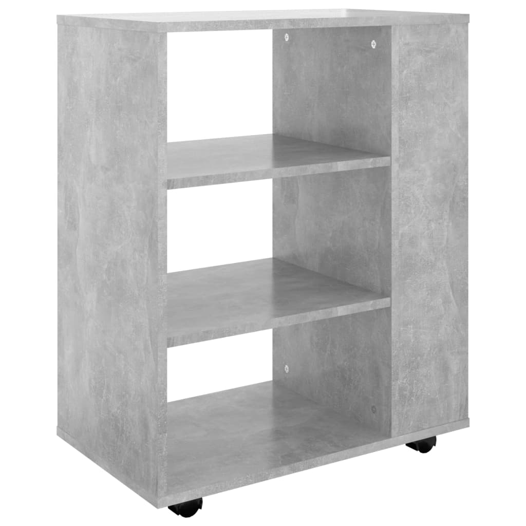 rulleskab 60x35x75 cm konstrueret træ betongrå