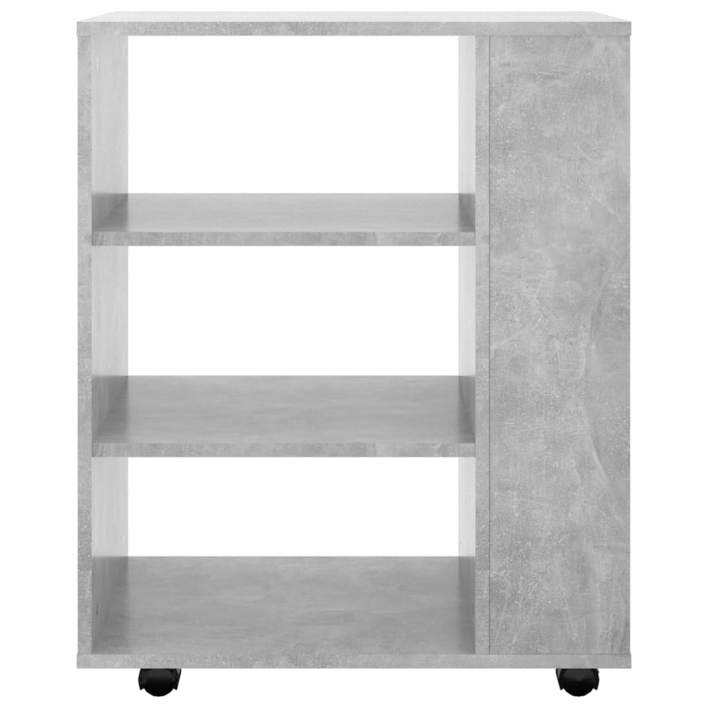 rulleskab 60x35x75 cm konstrueret træ betongrå
