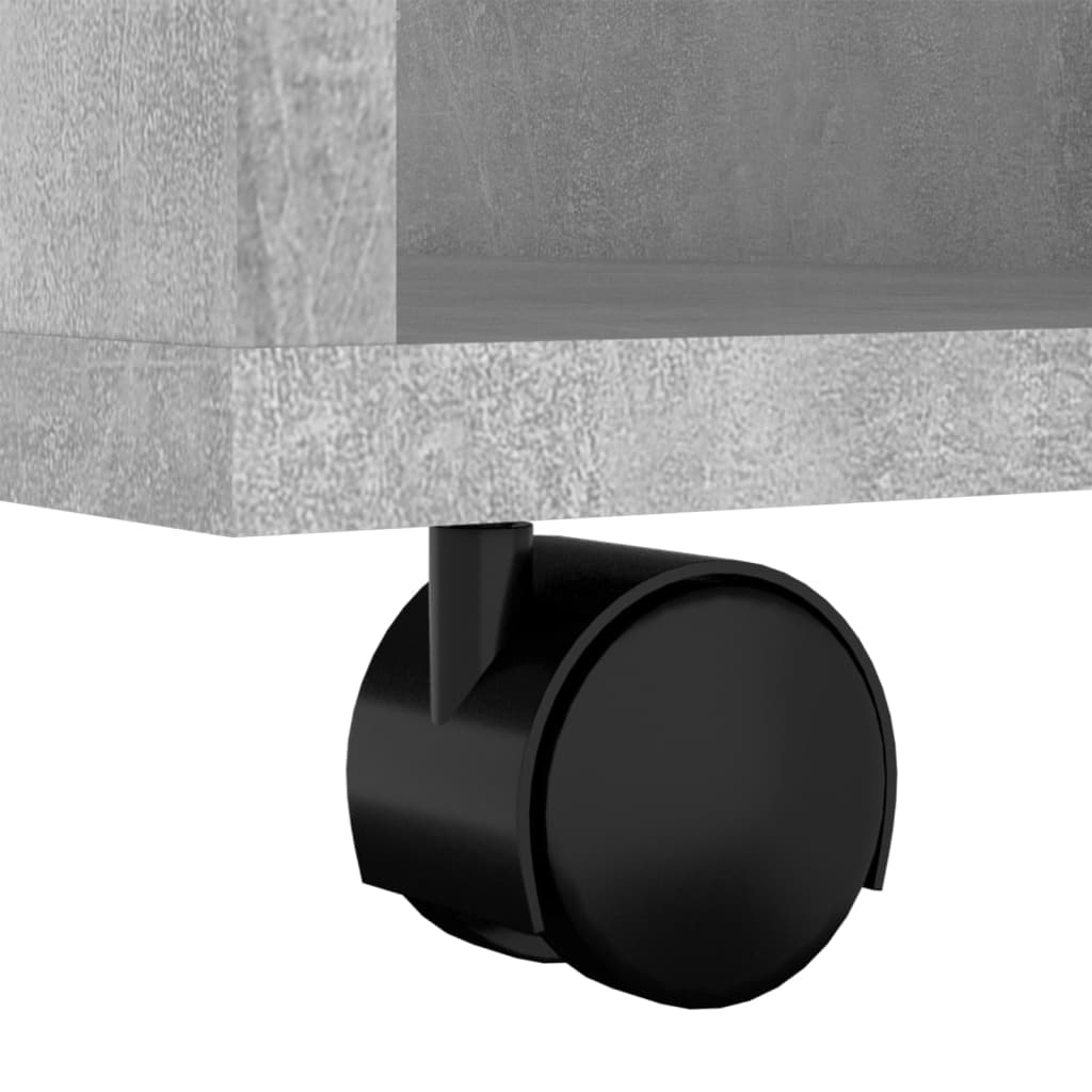 rulleskab 60x35x75 cm konstrueret træ betongrå