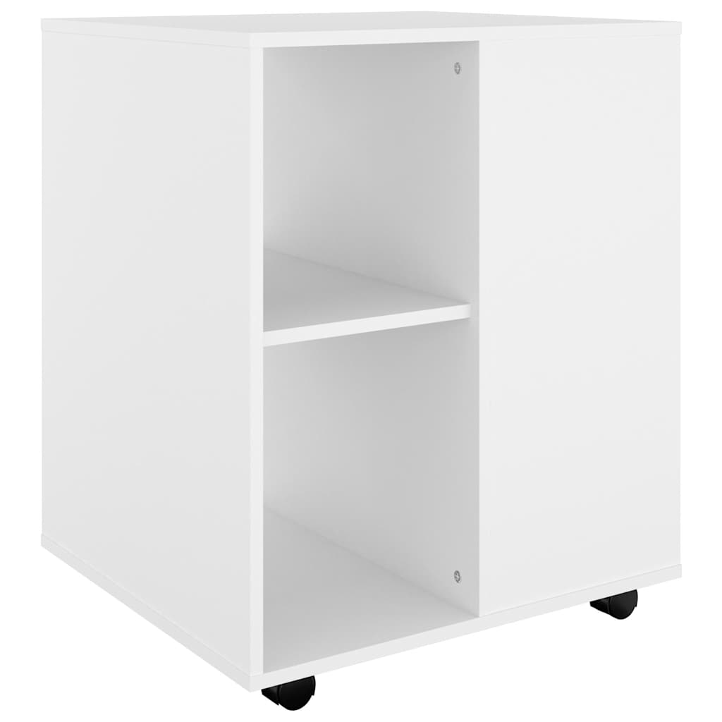 rulleskab 60x53x72 cm konstrueret træ hvid