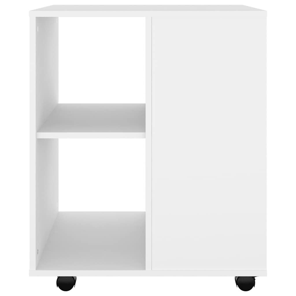 rulleskab 60x53x72 cm konstrueret træ hvid