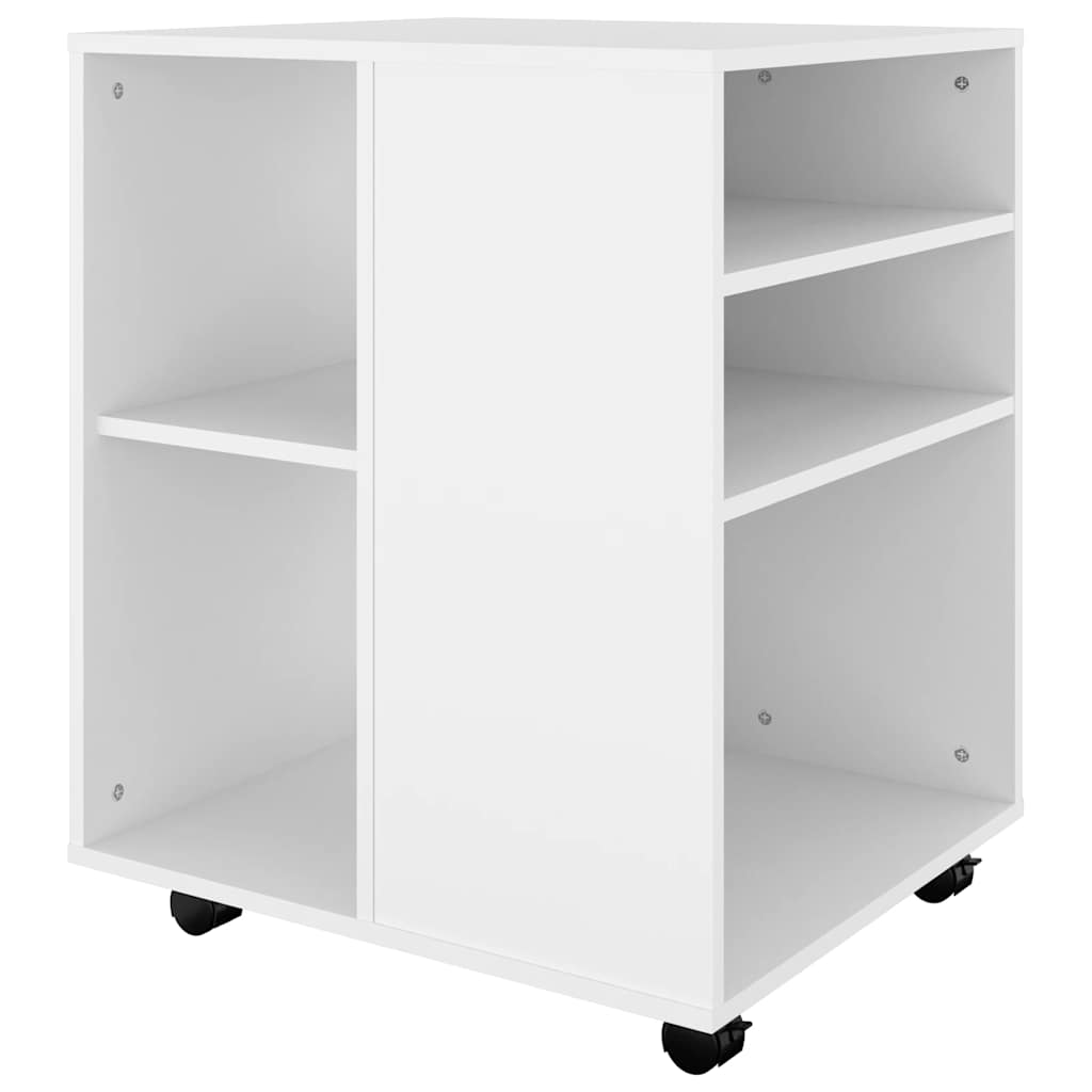 rulleskab 60x53x72 cm konstrueret træ hvid