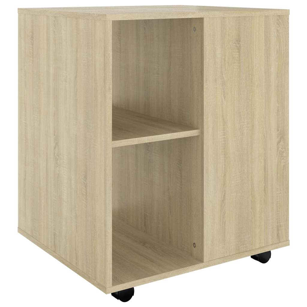 skab med hjul 60x53x72 cm konstrueret træ sonoma-eg